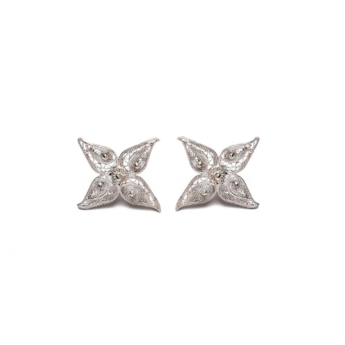 Four Petals Silver Earrings